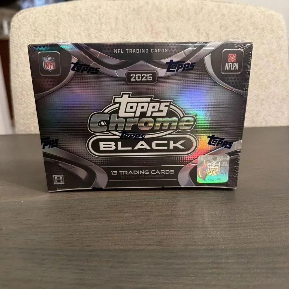 2025 Topps Chrome Black Football Hobby Factory Sealed Box (1 encased autographed